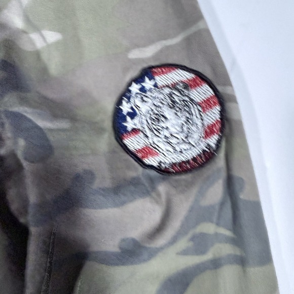 Ashley Utility Collection Camo Military Jacket Patchwork Y2K Women's L - Picture 6 of 16